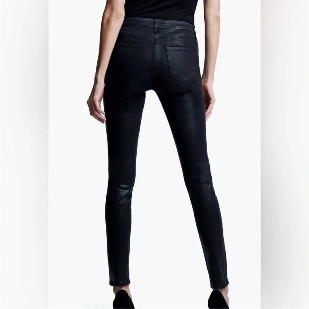 NWOT L'AGENCE Jyothi Coated Split Ankle High Rise Bodycon Skinny Jeans Size 29